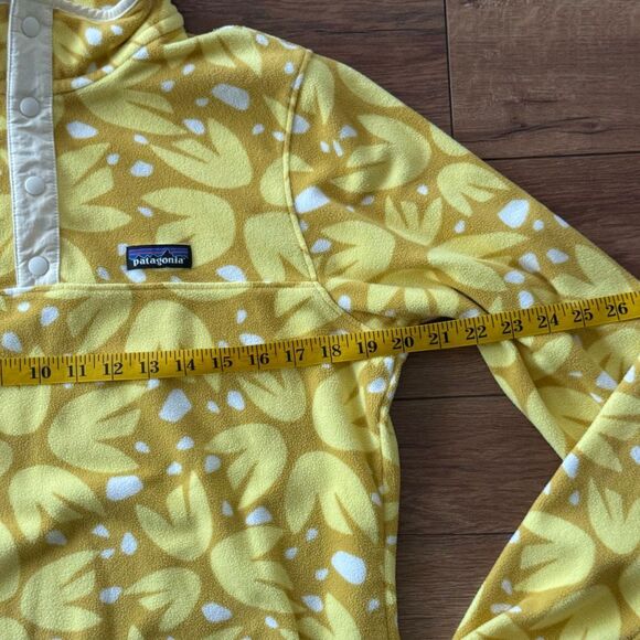 Patagonia Womens Synchilla Flower Fleece Snap-T Pullover Sweater Yellow Large - Picture 10 of 16